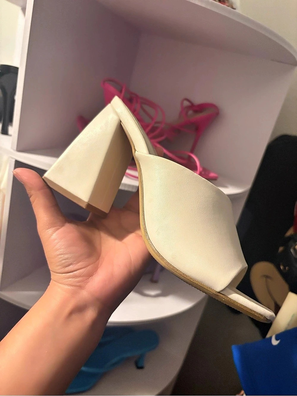 A New Day Cream Heeled Mule